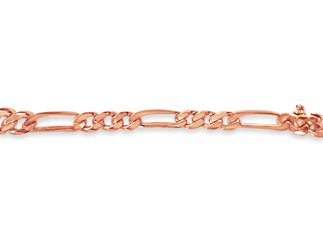 Figaro Solid White/Yellow/Rose Gold Handmade Bracelet