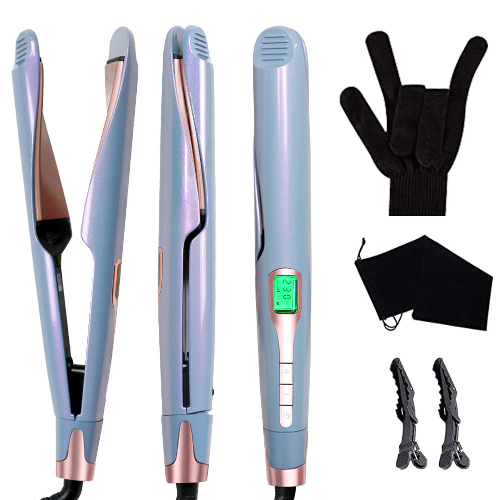 New 2 In 1 Professional Titanium Ionic Ceramic Hair Straightener and Curler