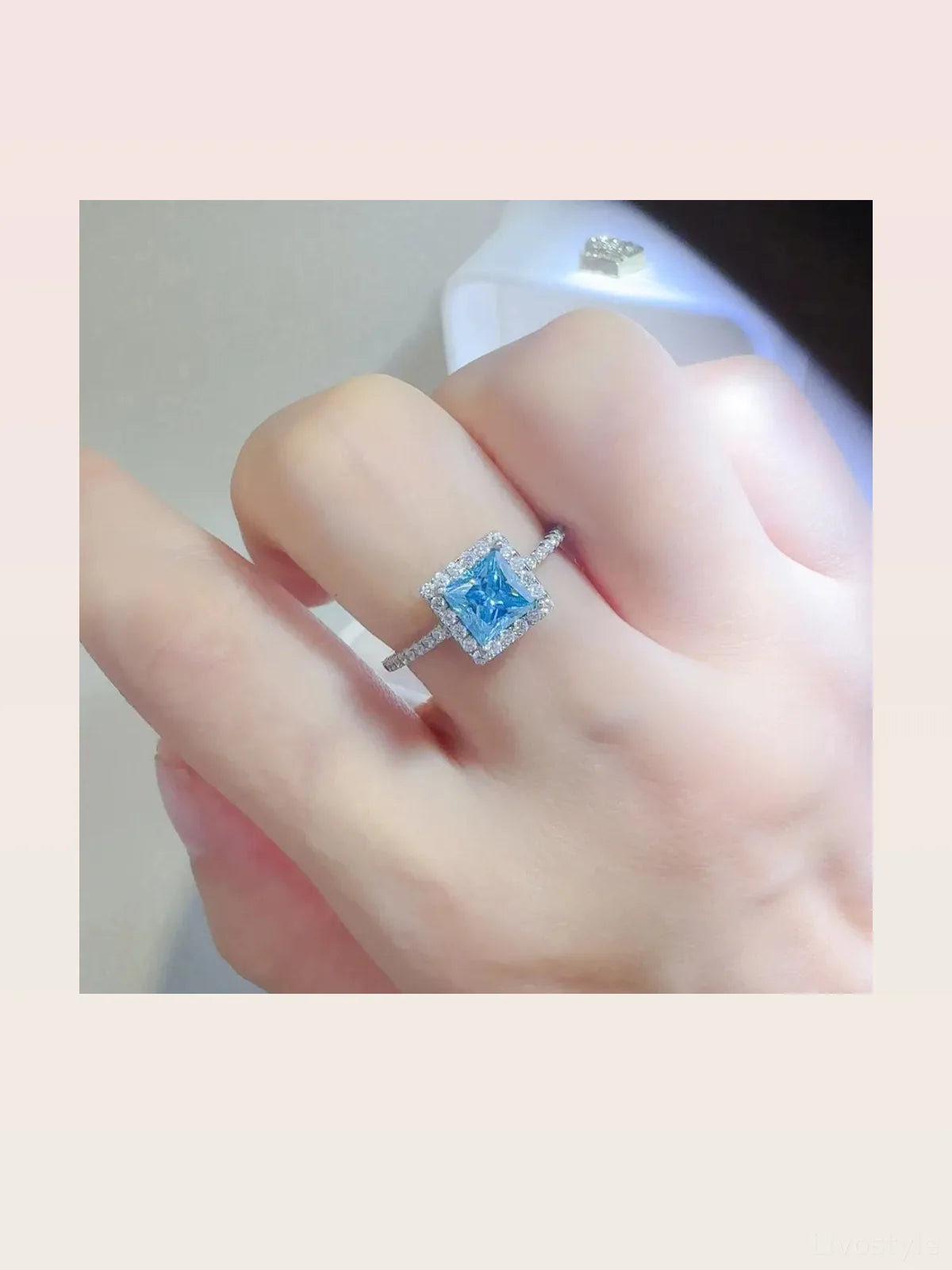2 Carat Moissanite Sterling Silver Square Shape Ring