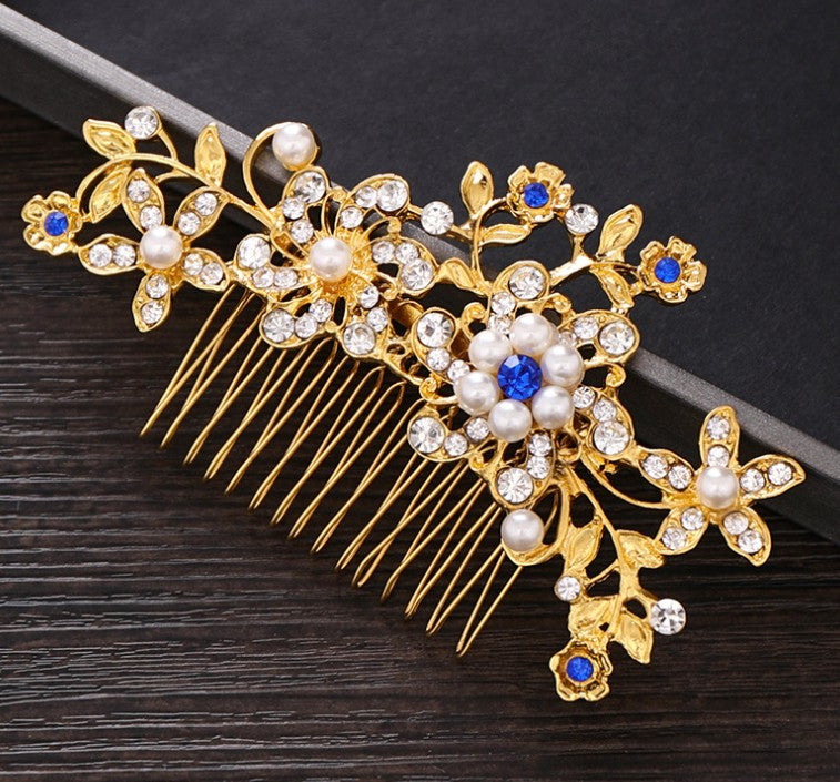 Rhinestone and Pearl Hair Bridal Comb