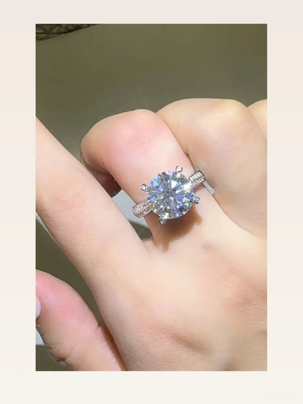 5 Carat Moissanite 925 Sterling Silver Ring — Round Pavé Formal
