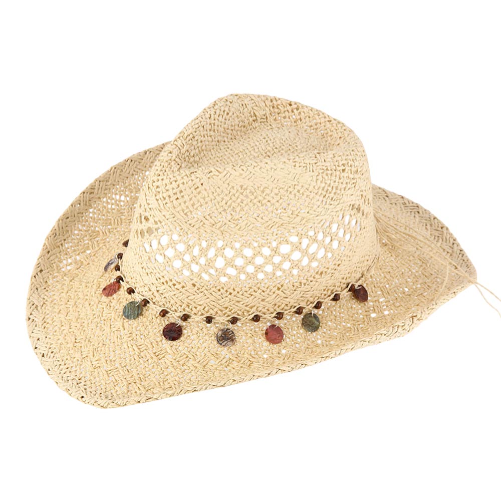 Boho Western Woven Cowboy Summer Fedora Hat