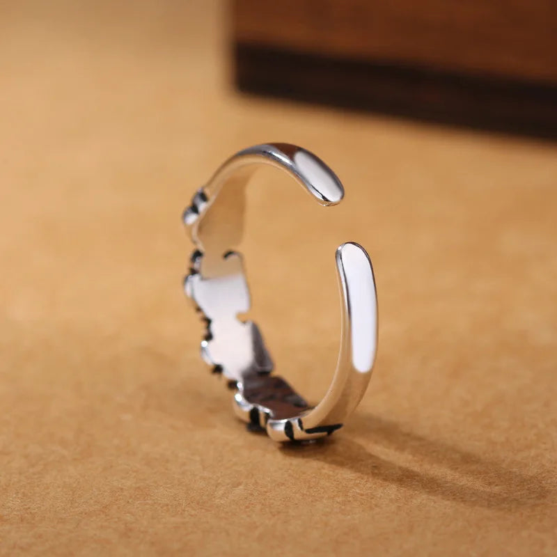 Sterling Silver Retro Flower Ring