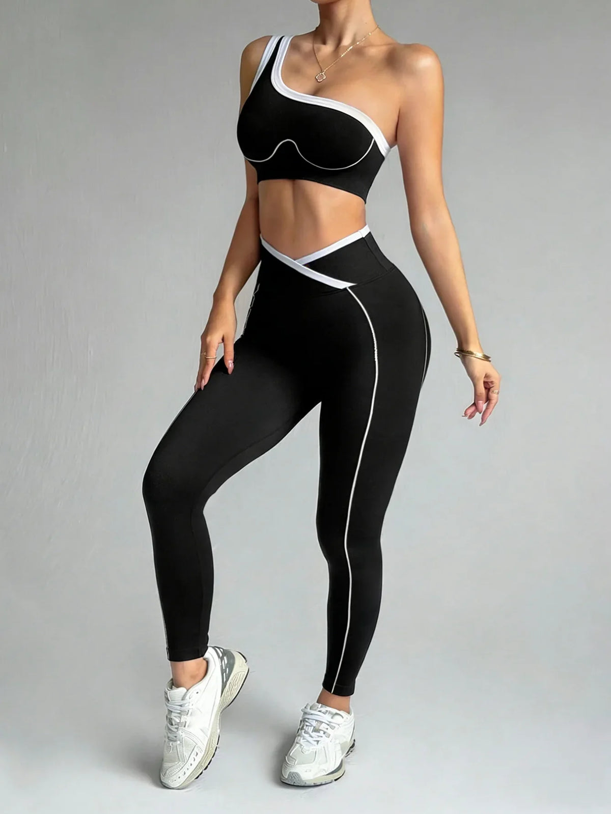 2 pcs Women's Seamless Yoga Leggings & Bra Sportswear