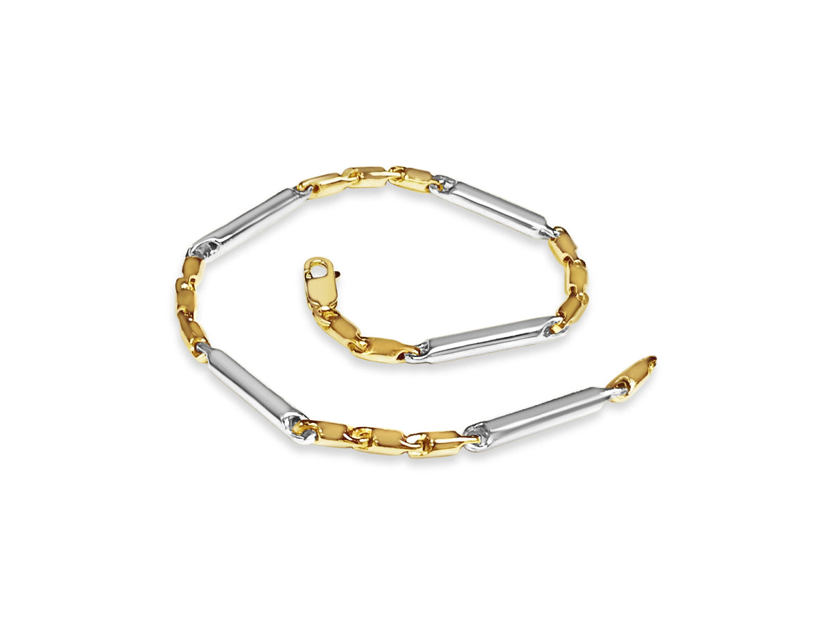 Cylinder Tube Solid White/Yellow/Rose Gold Handmade Bracelet