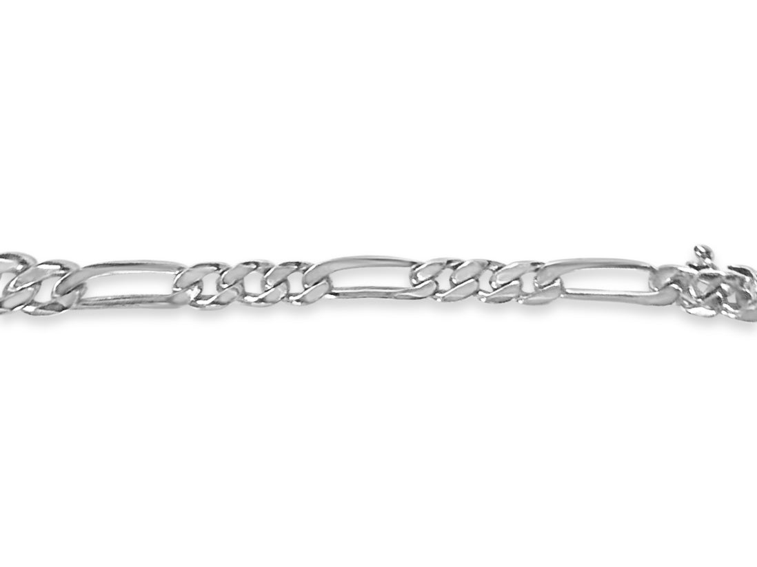 Figaro Solid White/Yellow/Rose Gold Handmade Bracelet