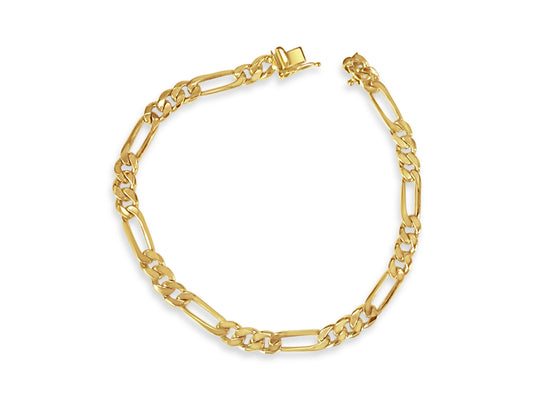Figaro Solid White/Yellow/Rose Gold Handmade Bracelet