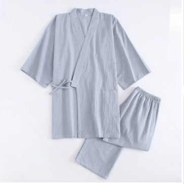 Thin Striped Cotton Washed Unisex Pajamas