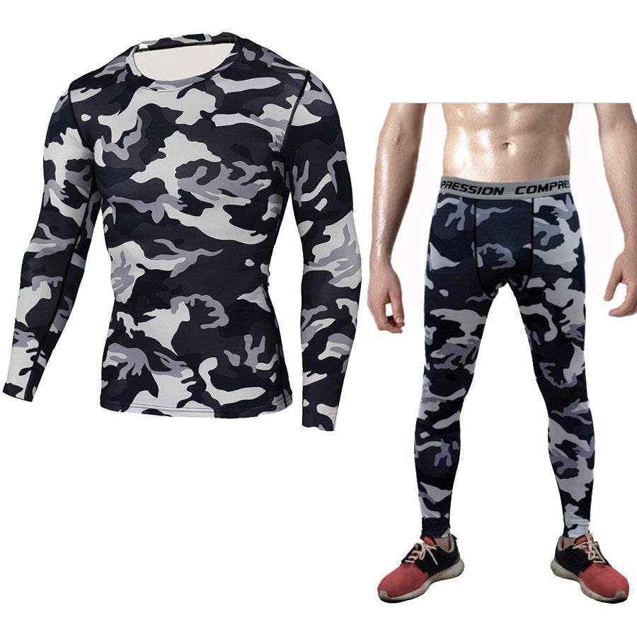 Camouflage Compression Base-layer Set;  T-Shirt & Pants