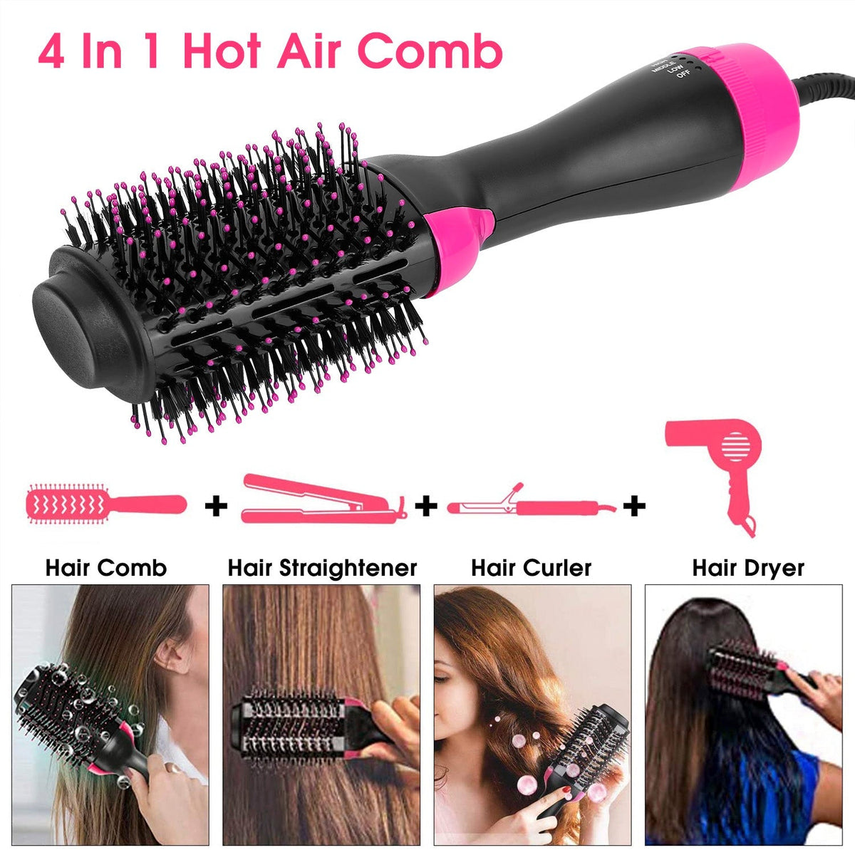 4 In 1 Hair Volumizer Brush Dryer Comb