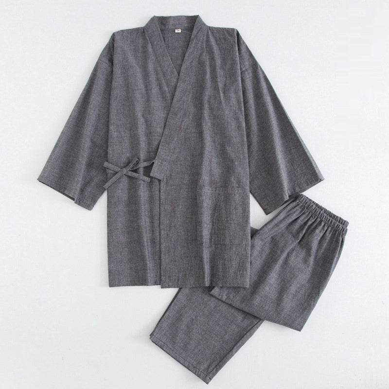 Thin Striped Cotton Washed Unisex Pajamas