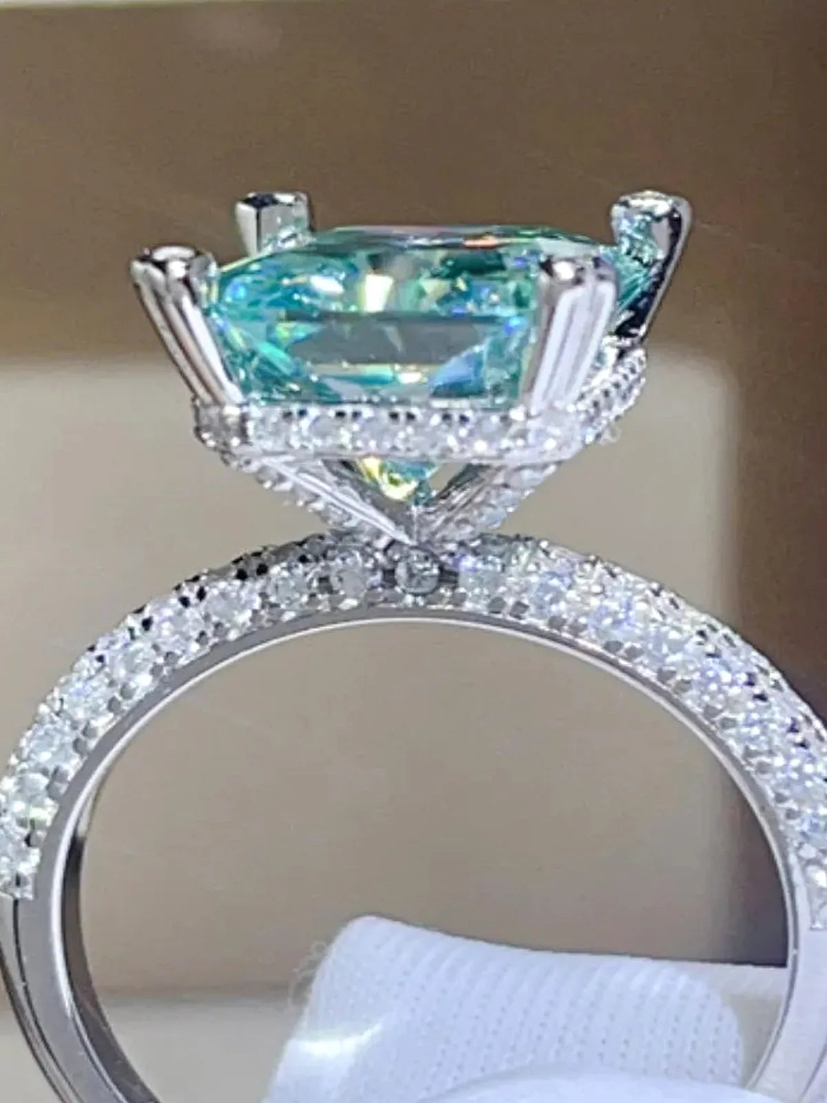 5 Carat Moissanite & Sterling Silver Pave Ring