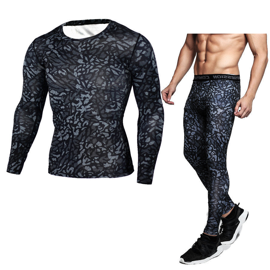 Camouflage Compression Base-layer Set;  T-Shirt & Pants