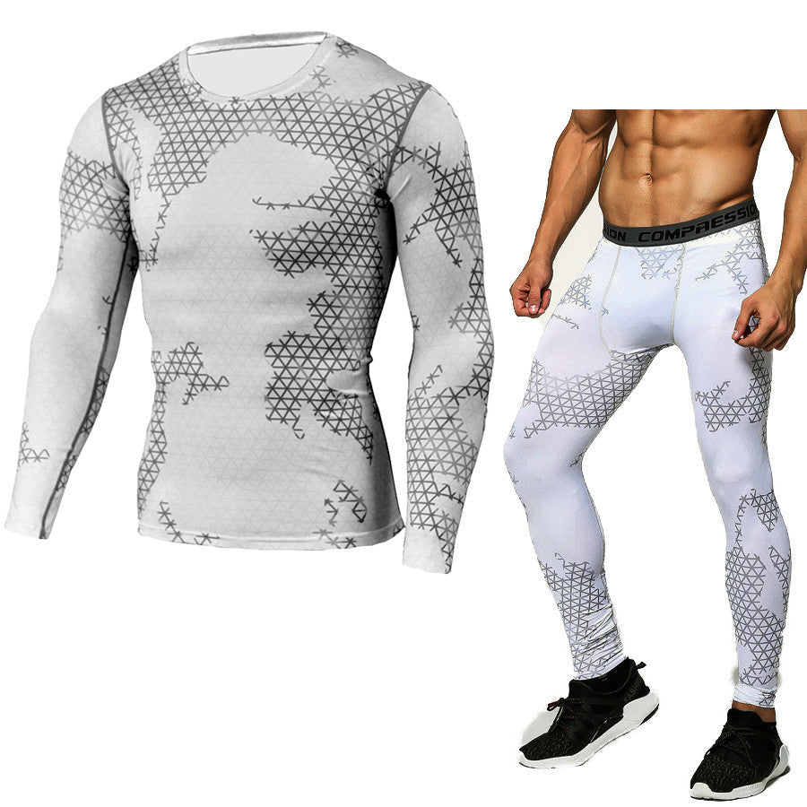 Camouflage Compression Base-layer Set;  T-Shirt & Pants