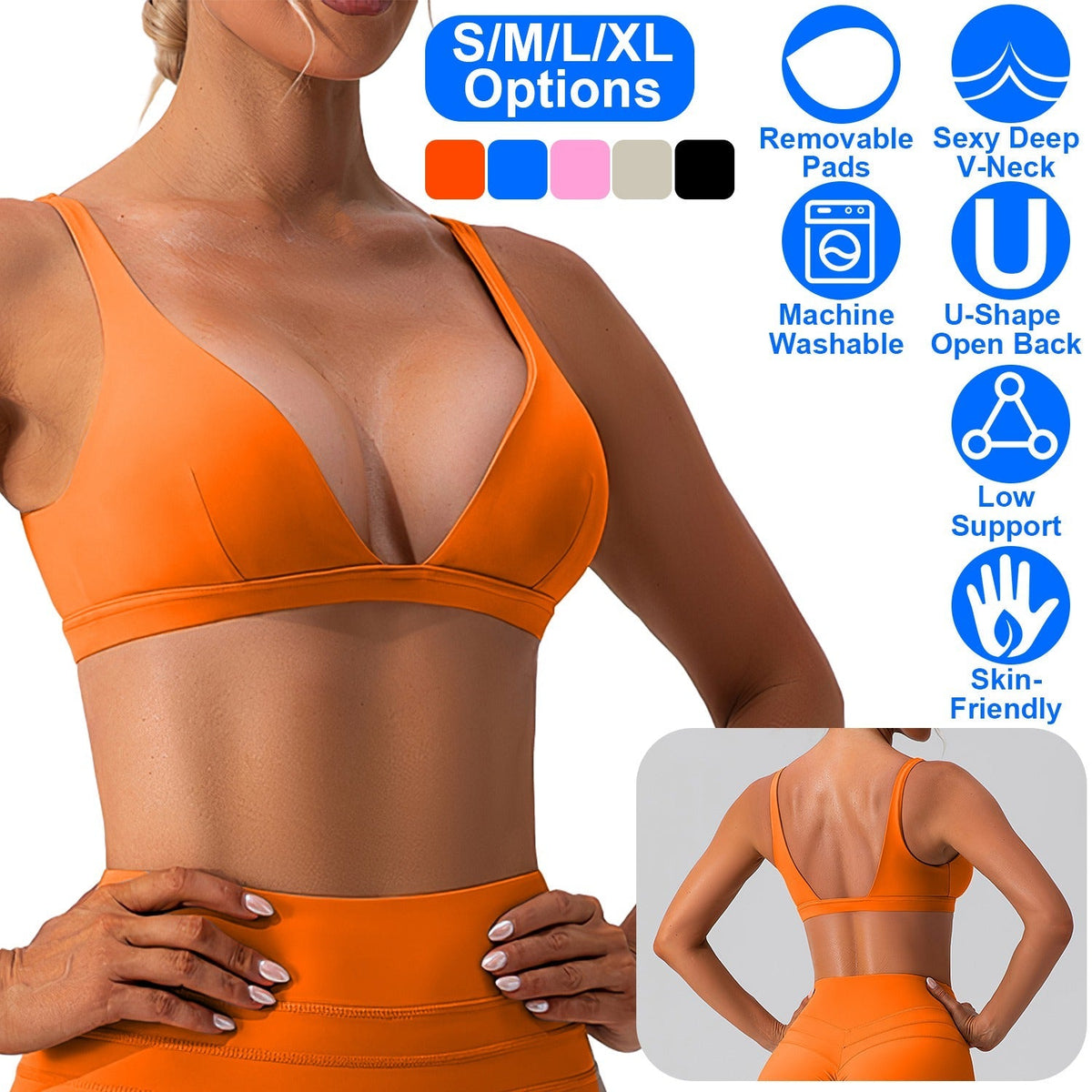 Women Deep V-Neck Sports Bras