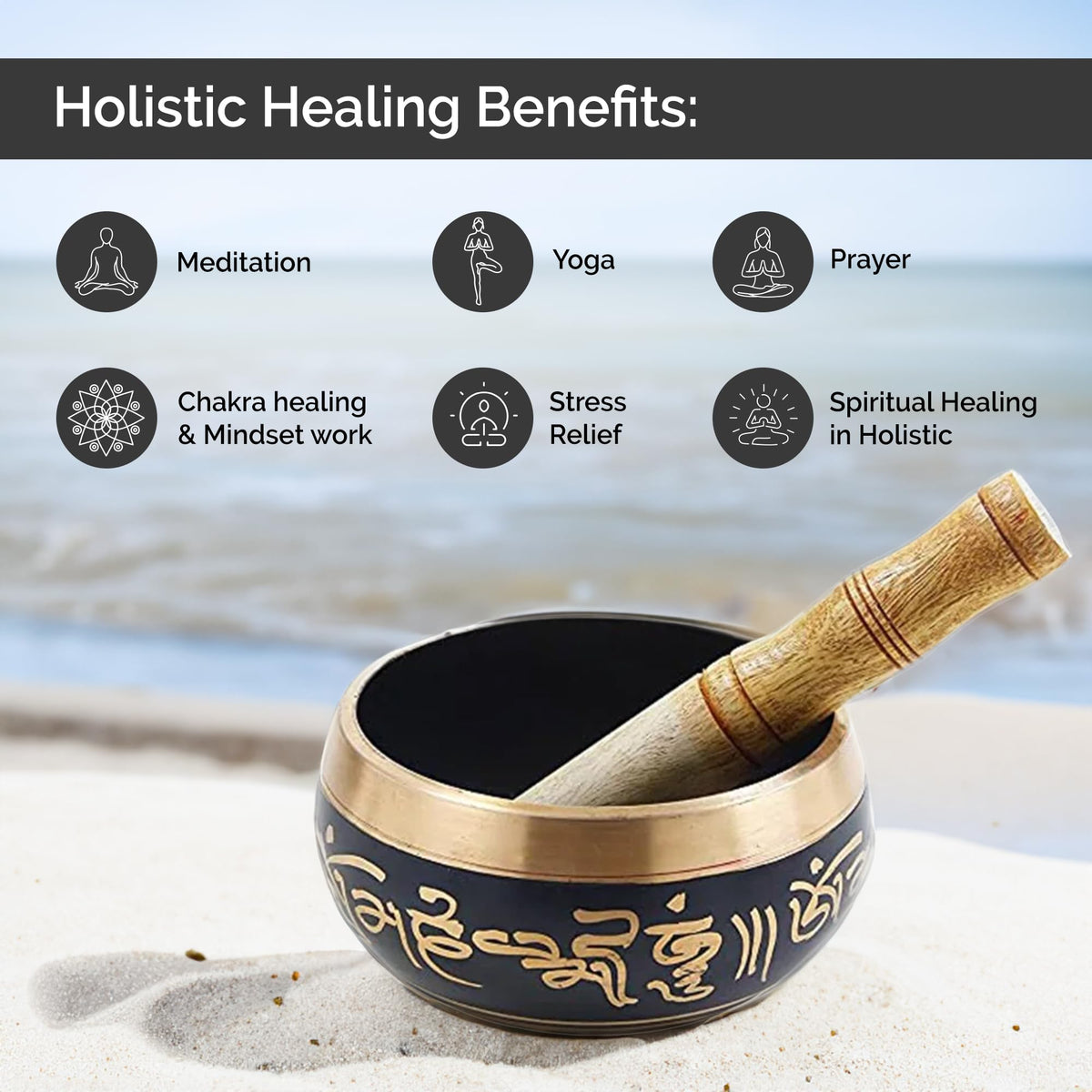 Tibetan Singing Bowl for Meditation, Stress Relief
