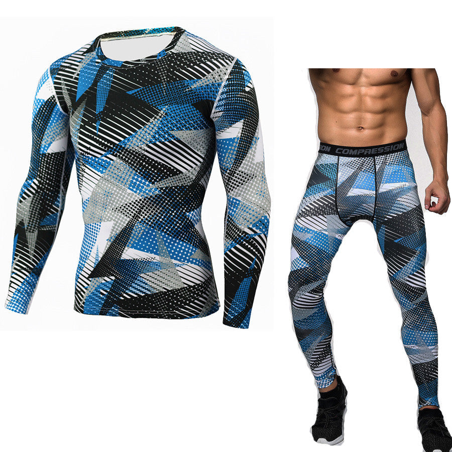 Camouflage Compression Base-layer Set;  T-Shirt & Pants