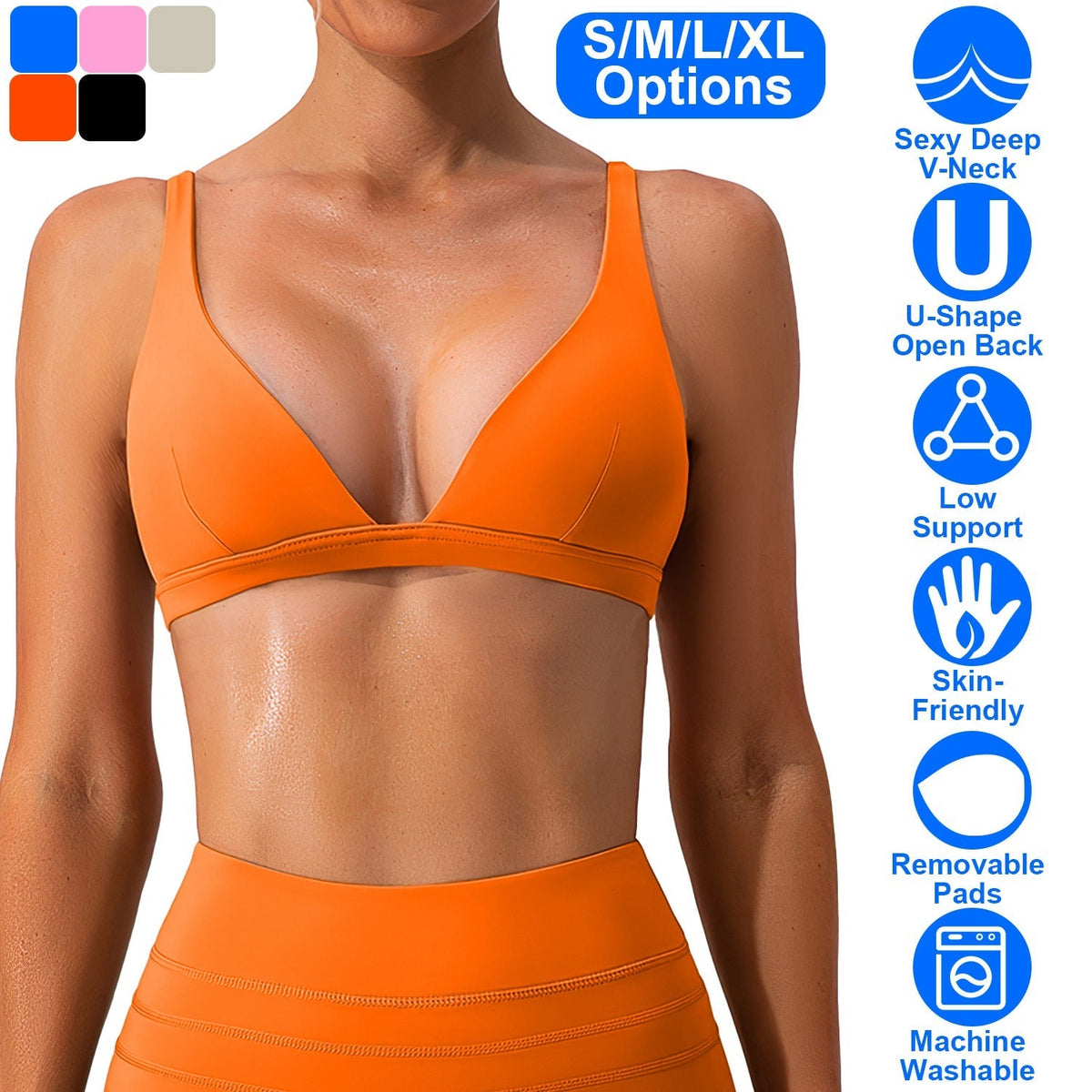 Women Deep V-Neck Sports Bras