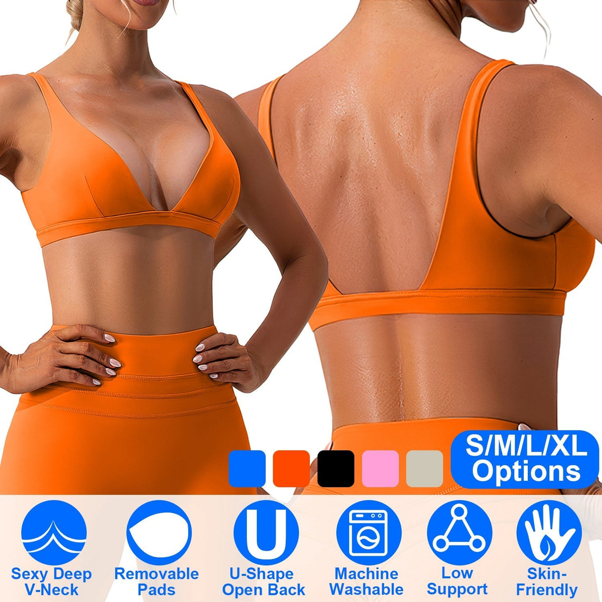 Women Deep V-Neck Sports Bras