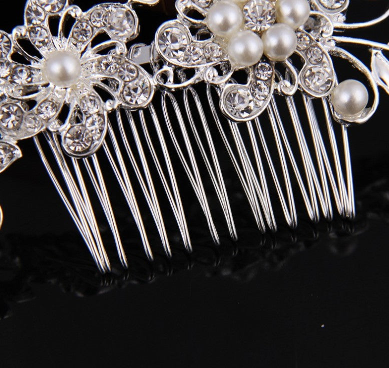 Rhinestone and Pearl Hair Bridal Comb