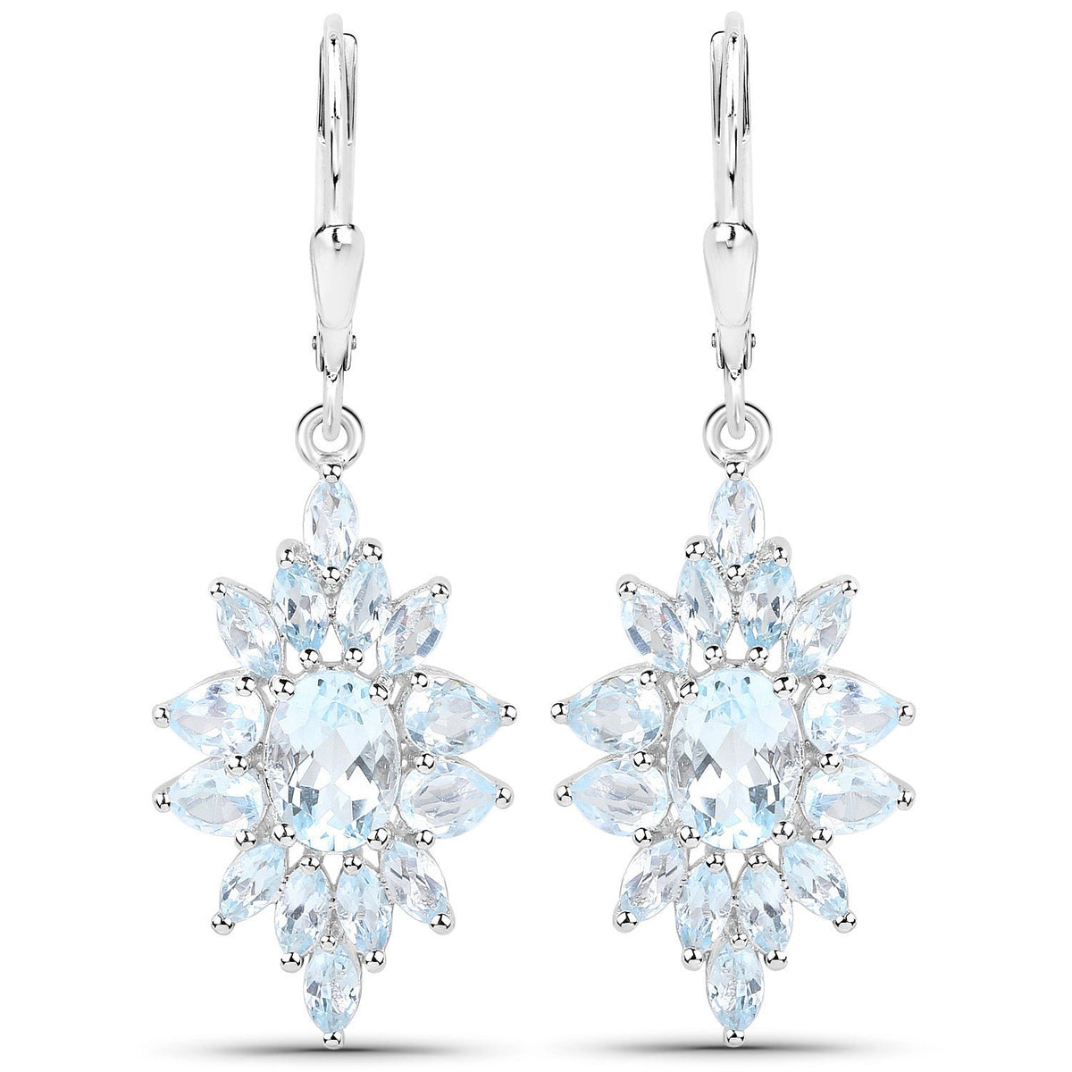Genuine Blue Topaz & Sterling Silver 3 Piece Jewelry Set