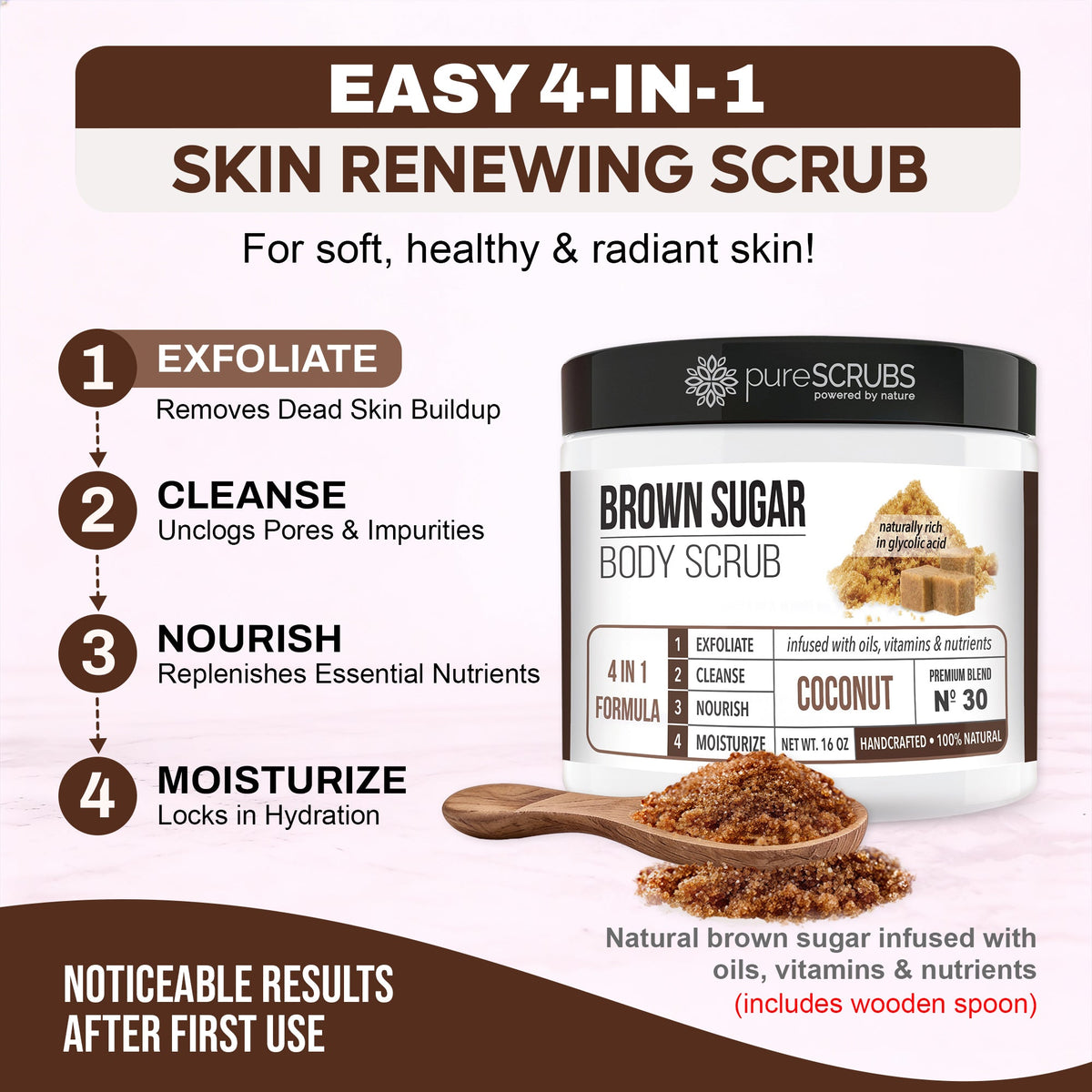 Coconut Body Scrub / Dead Sea Salt / Premium Blend #23