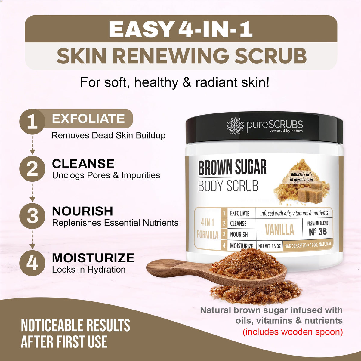 Vanilla Body Scrub / Brown Sugar / Premium Blend #38