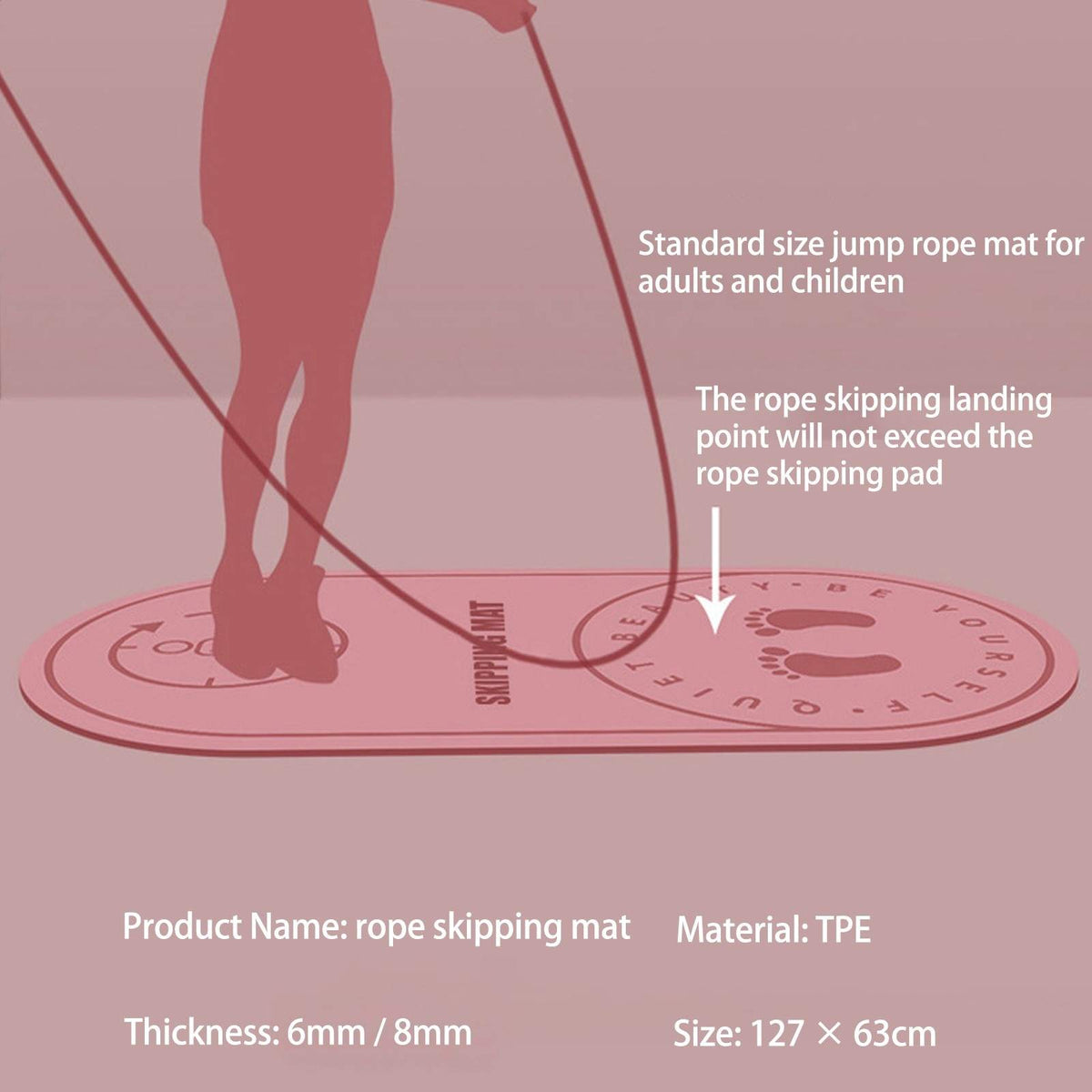 Non-Slip Indoor-Outdoor Exercise Fitness Jump-Rope Mat
