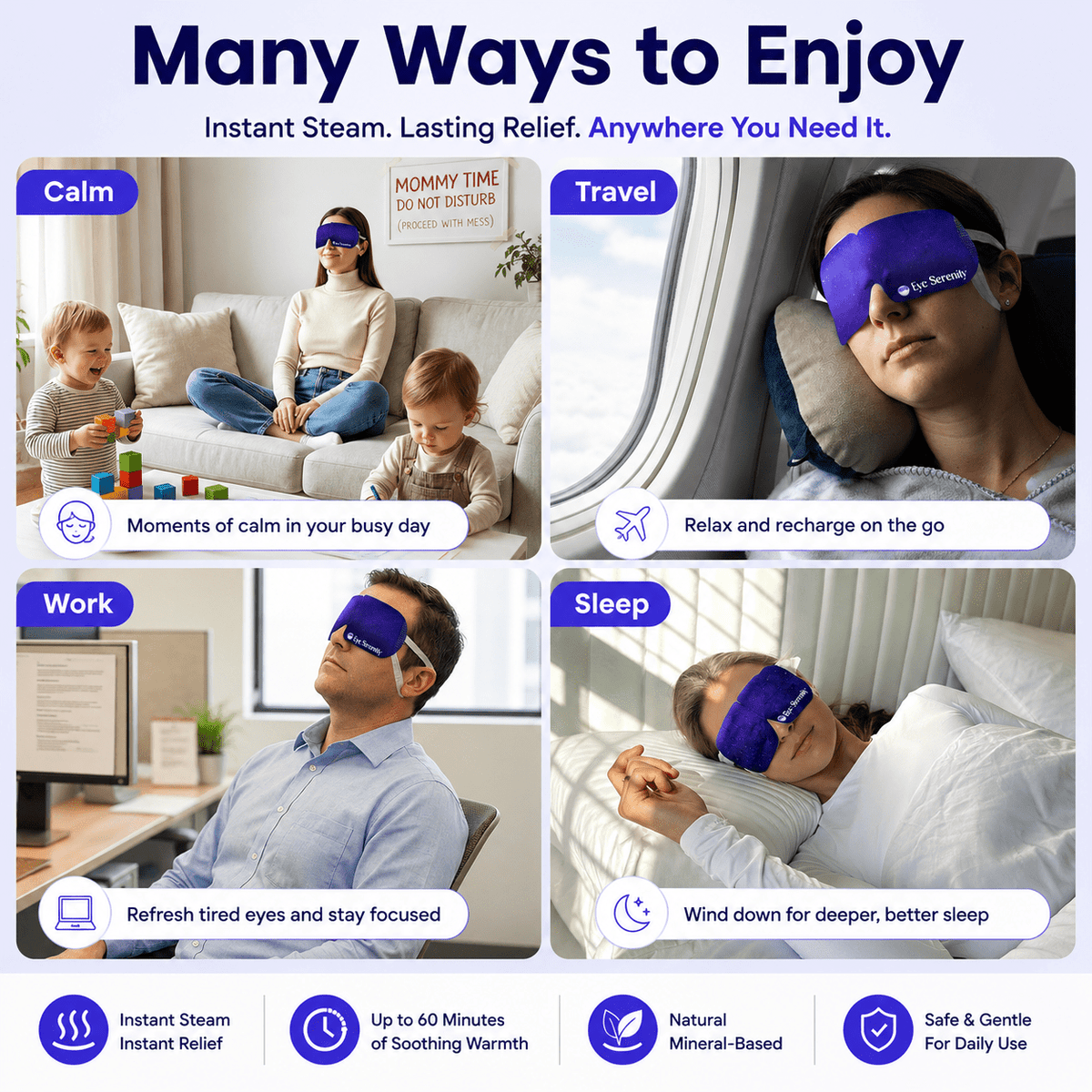 Eye Serenity Steam Eye Mask - Self-Heating Warm Eye Compress