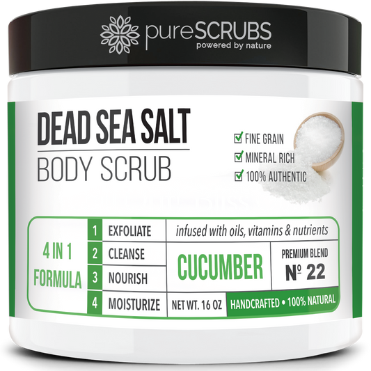 Cucumber Body Scrub / Dead Sea Salt / Premium Blend #22