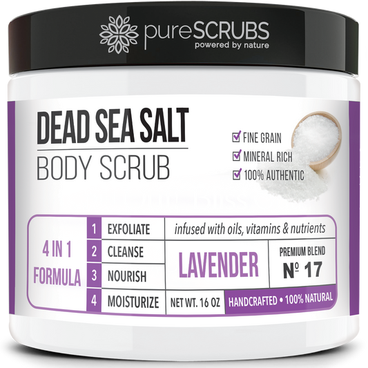 Lavender Body Scrub / Dead Sea Salt / Premium Blend #17