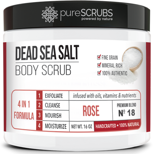 Rose Body Scrub / Dead Sea Salt / Premium Blend #18