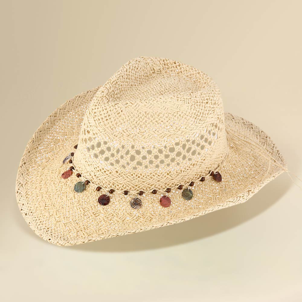 Boho Western Woven Cowboy Summer Fedora Hat
