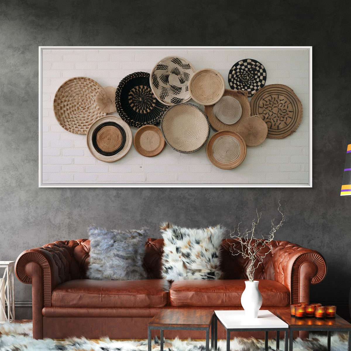 Basket Framed Canvas Print