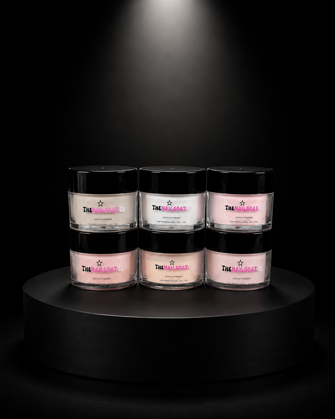 6-Piece Cover Acrylic Powder Collection for Nail Professionals