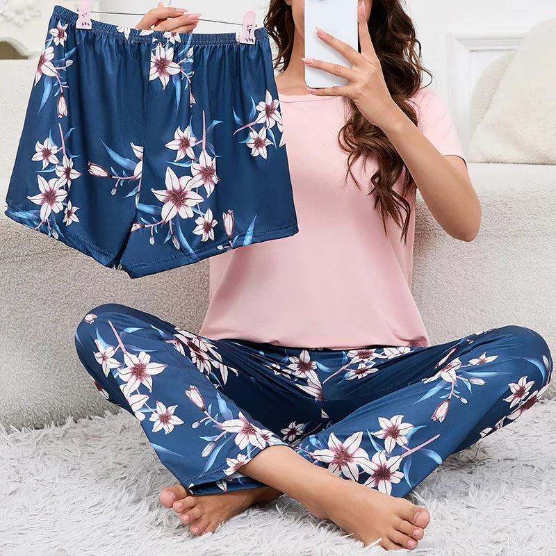 Women's Pajamas 3-Piece Sleepwear Set