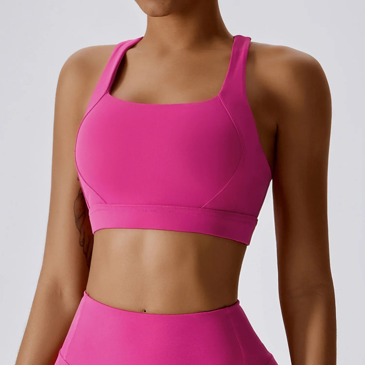 Crossed Shoulder Strap Yoga Bra