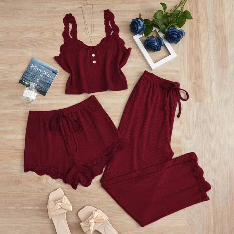 3PCS Women's Pajamas Set