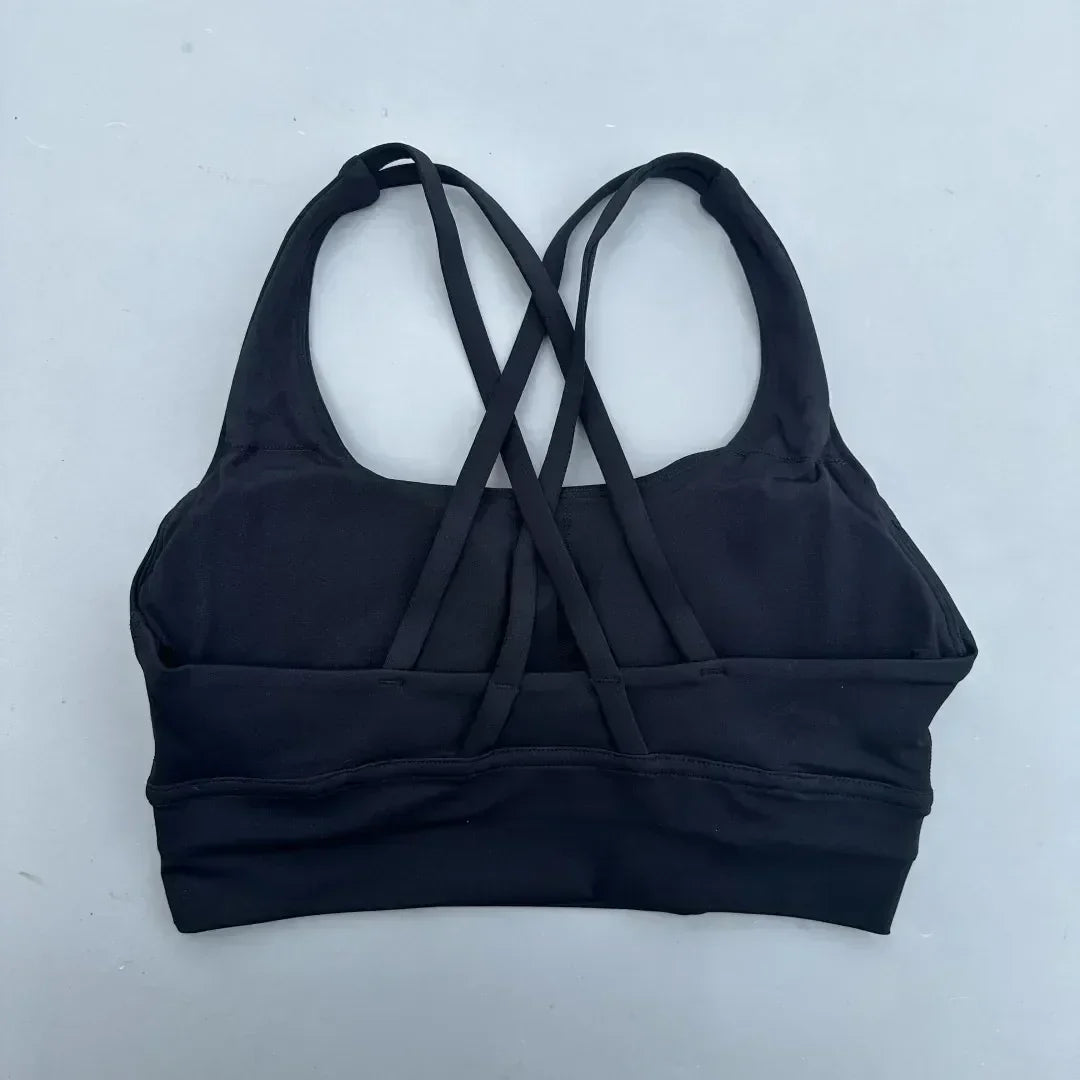 Solid Color Women Cross  Fitness sport Bra