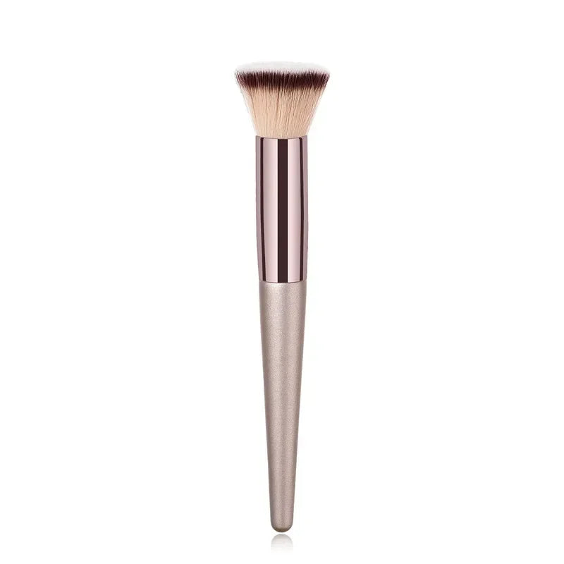 Champagne Makeup Brush Set | Foundation & Powder Flat Head Cosmetic Brush