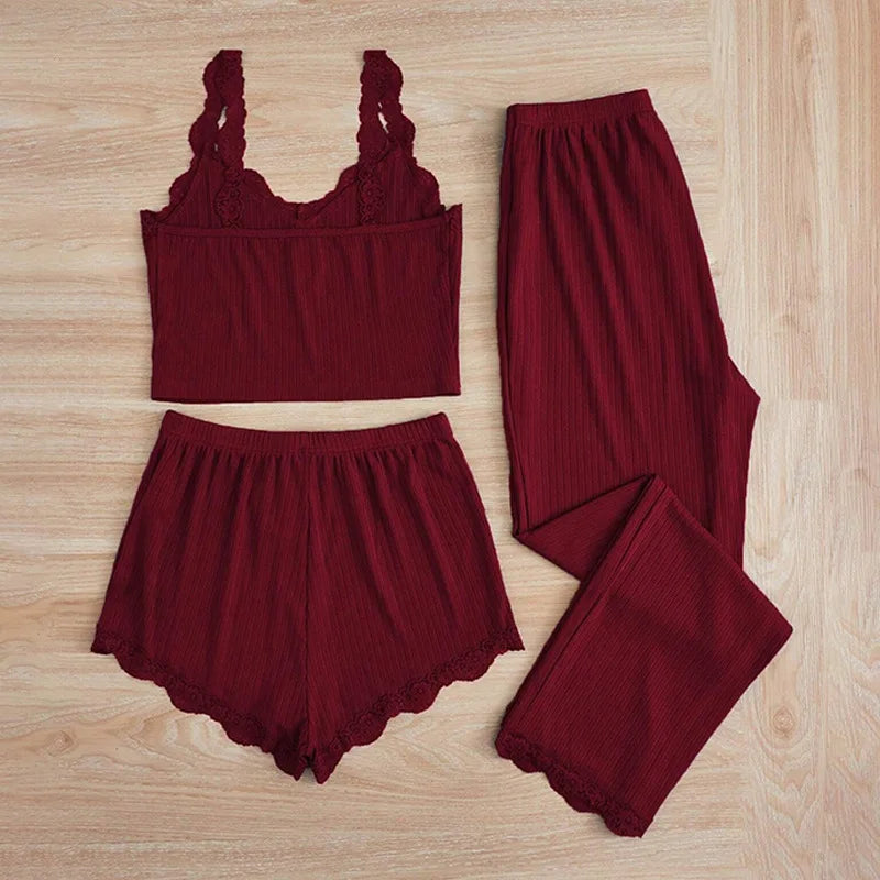 3PCS Women's Pajamas Set