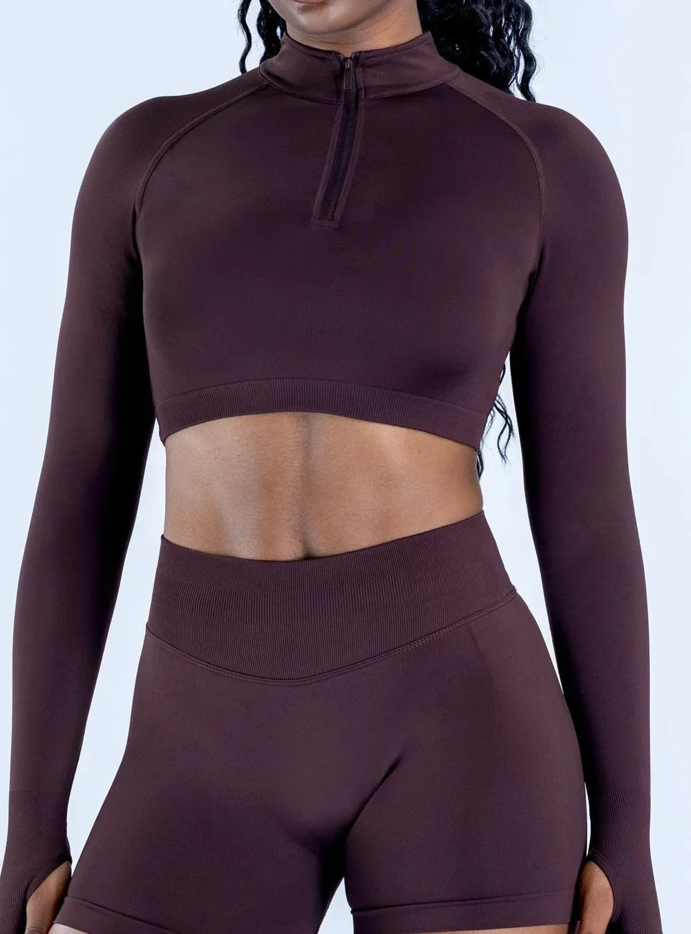 Long Sleeve Crop Top Seamless Quick Dry Shirt