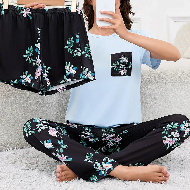 Women's Pajamas 3-Piece Sleepwear Set