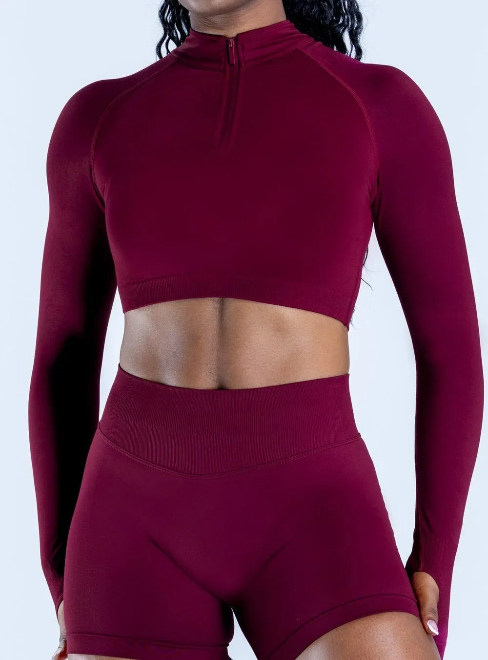 Long Sleeve Crop Top Seamless Quick Dry Shirt