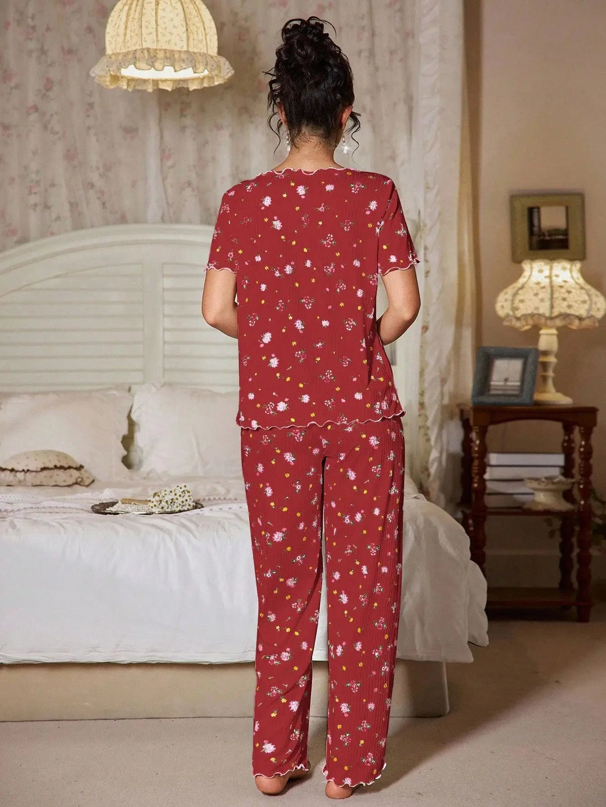 Loungewear Casual Two-piece Pajamas Set