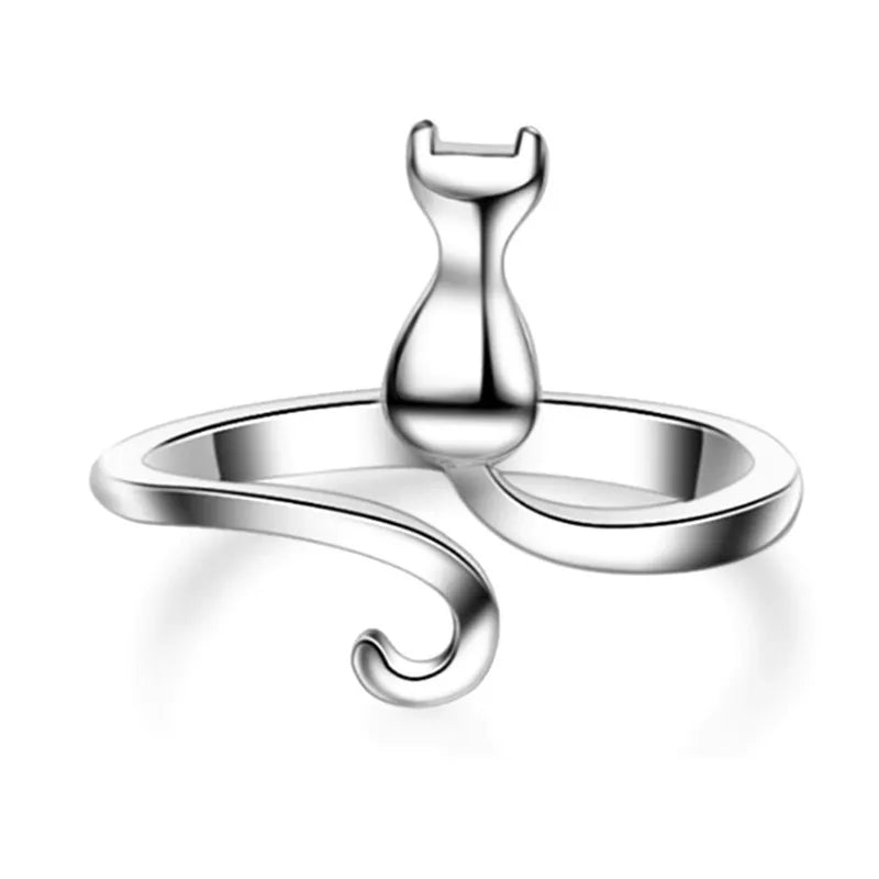 Sterling Silver Cat Ring