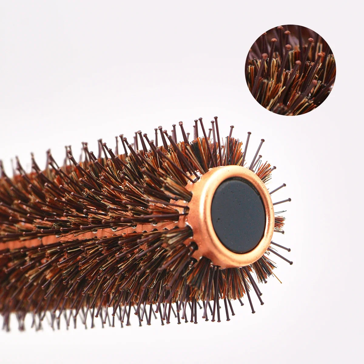 Wood Handle Boar Bristles Round Hair Brush