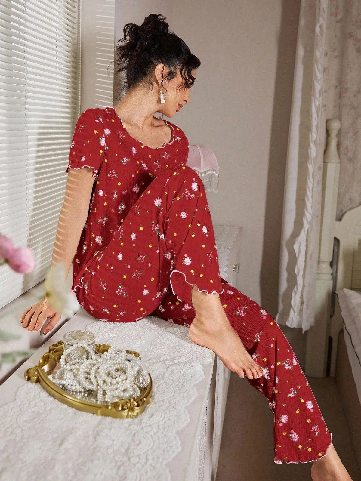 Loungewear Casual Two-piece Pajamas Set