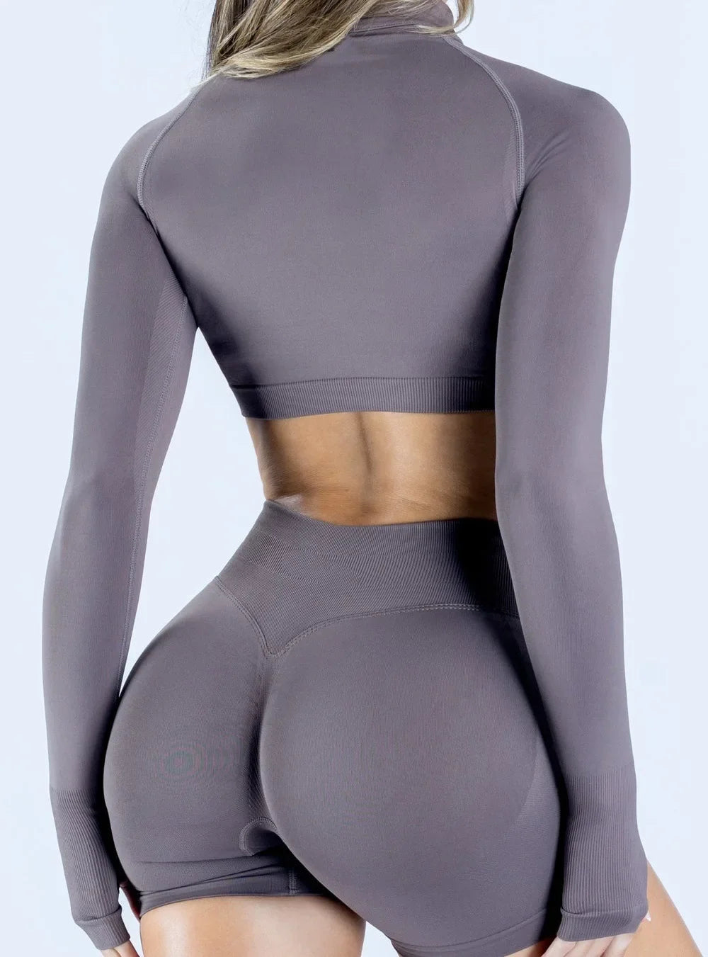 Long Sleeve Crop Top Seamless Quick Dry Shirt