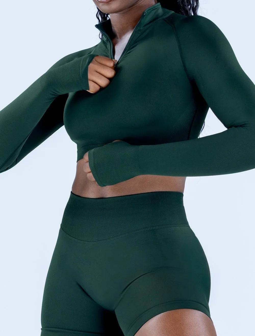 Long Sleeve Crop Top Seamless Quick Dry Shirt